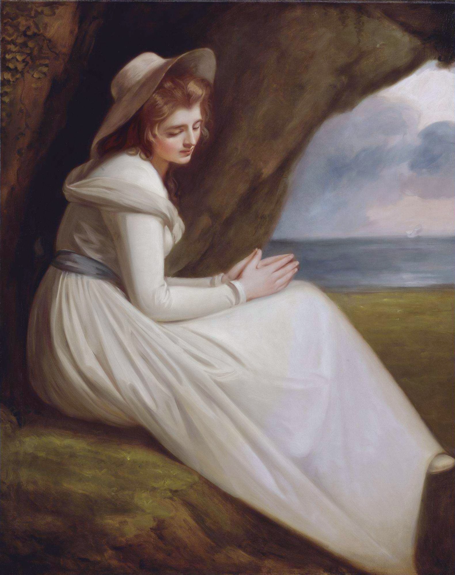 George Romney, Emma Hart as Ariadne, 1785: the beautiful woman Hamilton had arrived at, before their marriage. Public domain, Wikimedia Commons.