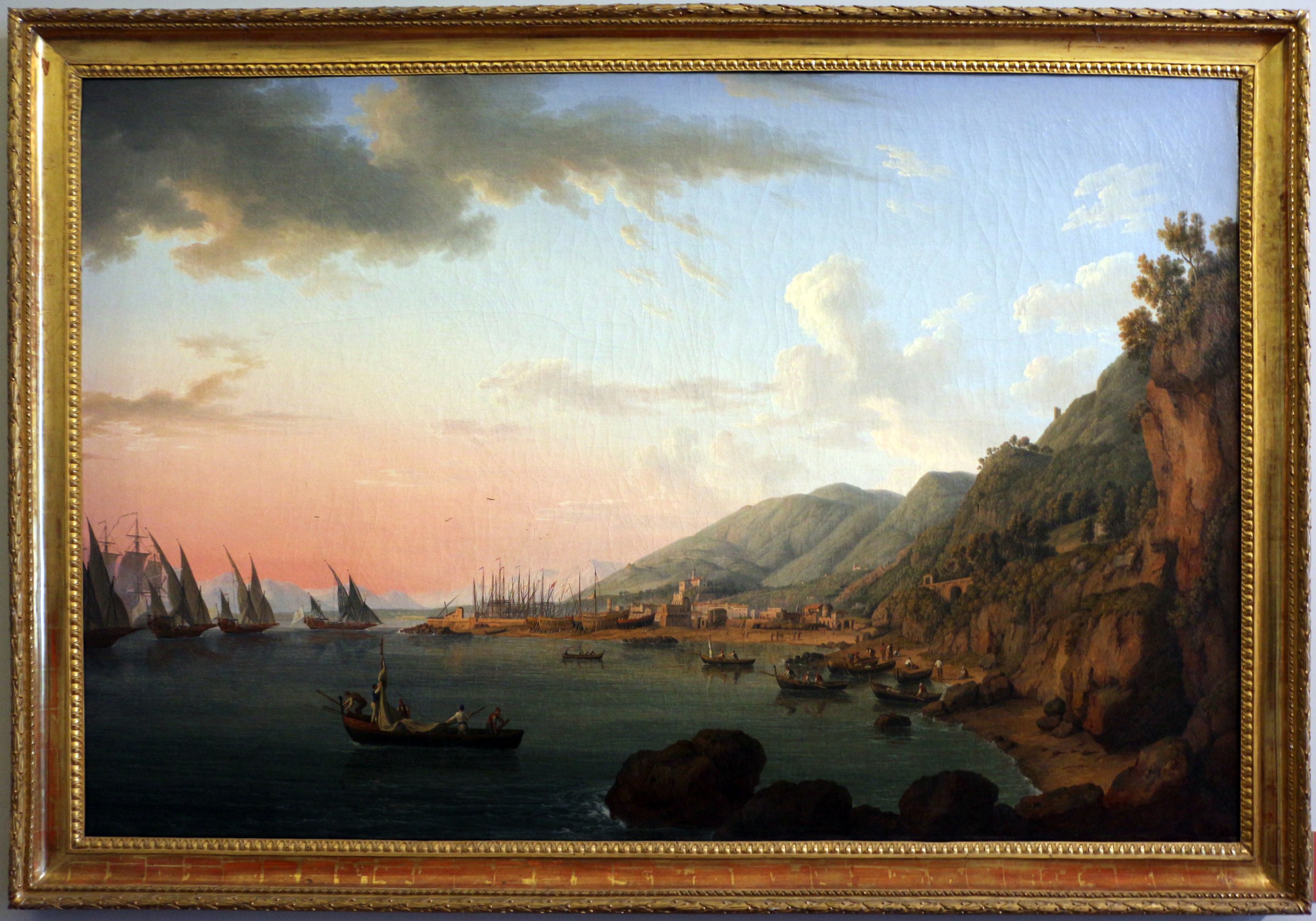 Jacob Philipp Hackert, Ansicht von Castellammare di Stabia und der Küste gegen Sorrent, 1782: das Ufer, das Goethe beim Mittagessen vor sich hatte. Foto Sailko, Wikimedia Commons, CC BY 3.0.